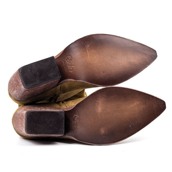 Golo Wmn West Western Cowboy Distressed Brandy Vintage Suede Boots size 10 - Picture 6 of 8